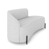 Sofá 3 Lugares Orgânico 180cm Pé Ferro Preto Morgan Linho Cinza D03 - D'rossi - 6