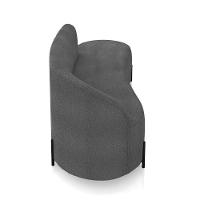 Sofá 3 Lugares Orgânico 180cm Pé Ferro Preto Morgan Bouclê Grafite D03 - D'rossi - 7