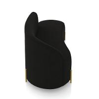 Sofá 3 Lugares Orgânico 180cm Pé Dourado Morgan Suede Preto D03 - D'rossi - 7