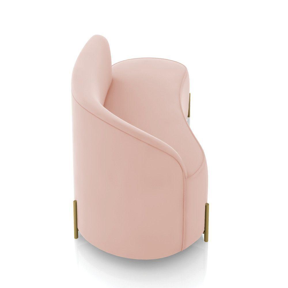 Sofá 3 Lugares Orgânico 180cm Pé Dourado Morgan Veludo Rosê D03 - D'rossi - 7