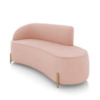Sofá 3 Lugares Orgânico 180cm Pé Dourado Morgan Veludo Rosê D03 - D'rossi - 1
