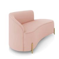 Sofá 3 Lugares Orgânico 180cm Pé Dourado Morgan Veludo Rosê D03 - D'rossi - 6