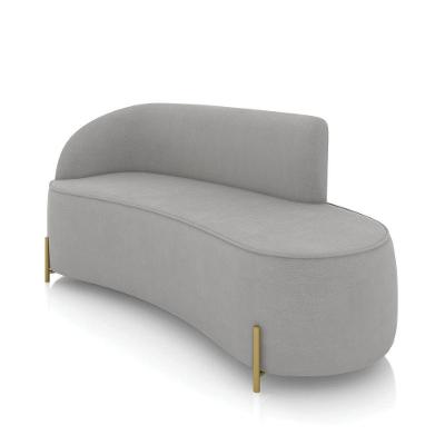 Sofá 3 Lugares Orgânico 180cm Pé Dourado Morgan Suede Cinza D03 - D'rossi