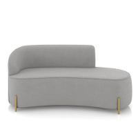 Sofá 3 Lugares Orgânico 180cm Pé Dourado Morgan Suede Cinza D03 - D'rossi - 5