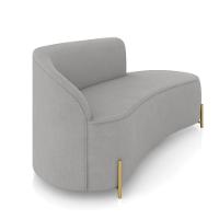 Sofá 3 Lugares Orgânico 180cm Pé Dourado Morgan Suede Cinza D03 - D'rossi - 6