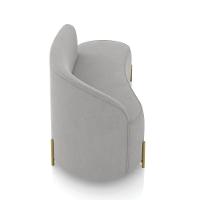 Sofá 3 Lugares Orgânico 180cm Pé Dourado Morgan Suede Cinza D03 - D'rossi - 7