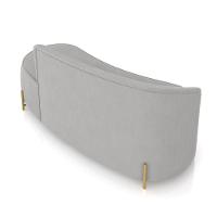 Sofá 3 Lugares Orgânico 180cm Pé Dourado Morgan Suede Cinza D03 - D'rossi - 8