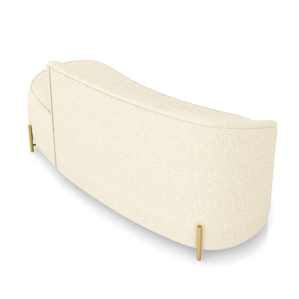 Sofá 3 Lugares Orgânico 180cm Pé Dourado Morgan Linho Bege D03 - D'rossi - 8