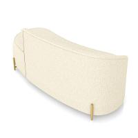 Sofá 3 Lugares Orgânico 180cm Pé Dourado Morgan Linho Bege D03 - D'rossi - 8