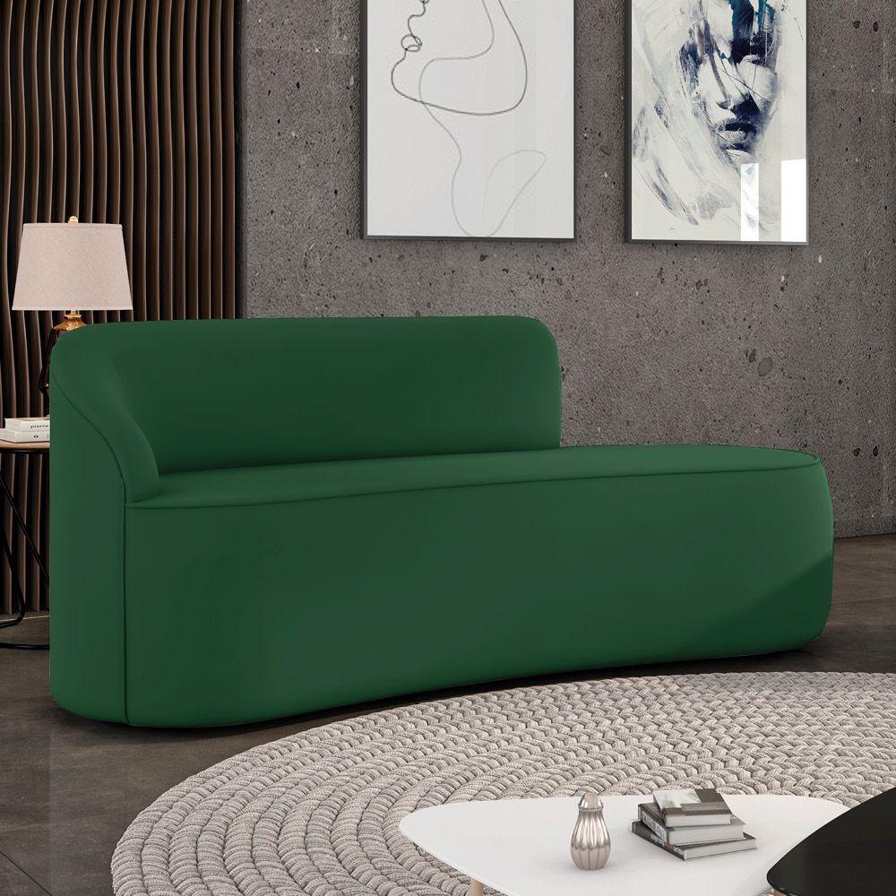 Sofá 3 Lugares Orgânico 180 Cm Morgan Veludo Verde D03 - D'rossi - 2