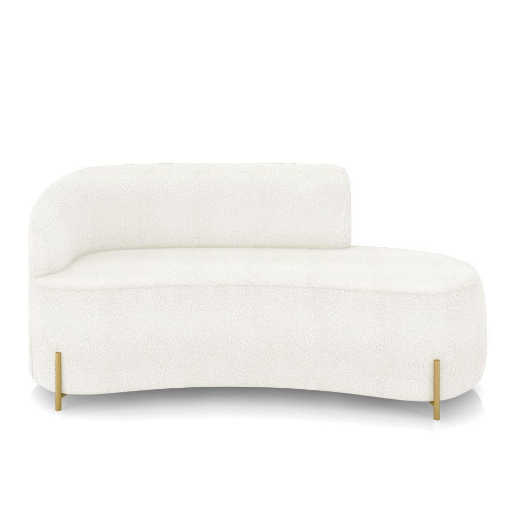 Sofá 3 Lugares Orgânico 180cm Pé Dourado Morgan Bouclê Off White D03 - D'rossi - 5