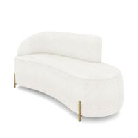 Sofá 3 Lugares Orgânico 180cm Pé Dourado Morgan Bouclê Off White D03 - D'rossi - 1