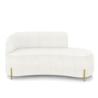 Sofá 3 Lugares Orgânico 180cm Pé Dourado Morgan Bouclê Off White D03 - D'rossi - 5