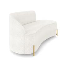 Sofá 3 Lugares Orgânico 180cm Pé Dourado Morgan Bouclê Off White D03 - D'rossi - 6