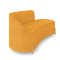 Sofá 3 Lugares Orgânico 180cm Pé Dourado Morgan Bouclê Mostarda D03 - D'rossi - 6