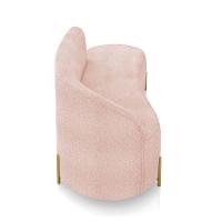 Sofá 3 Lugares Orgânico 180cm Pé Dourado Morgan Bouclê Rosê D03 - D'rossi - 7