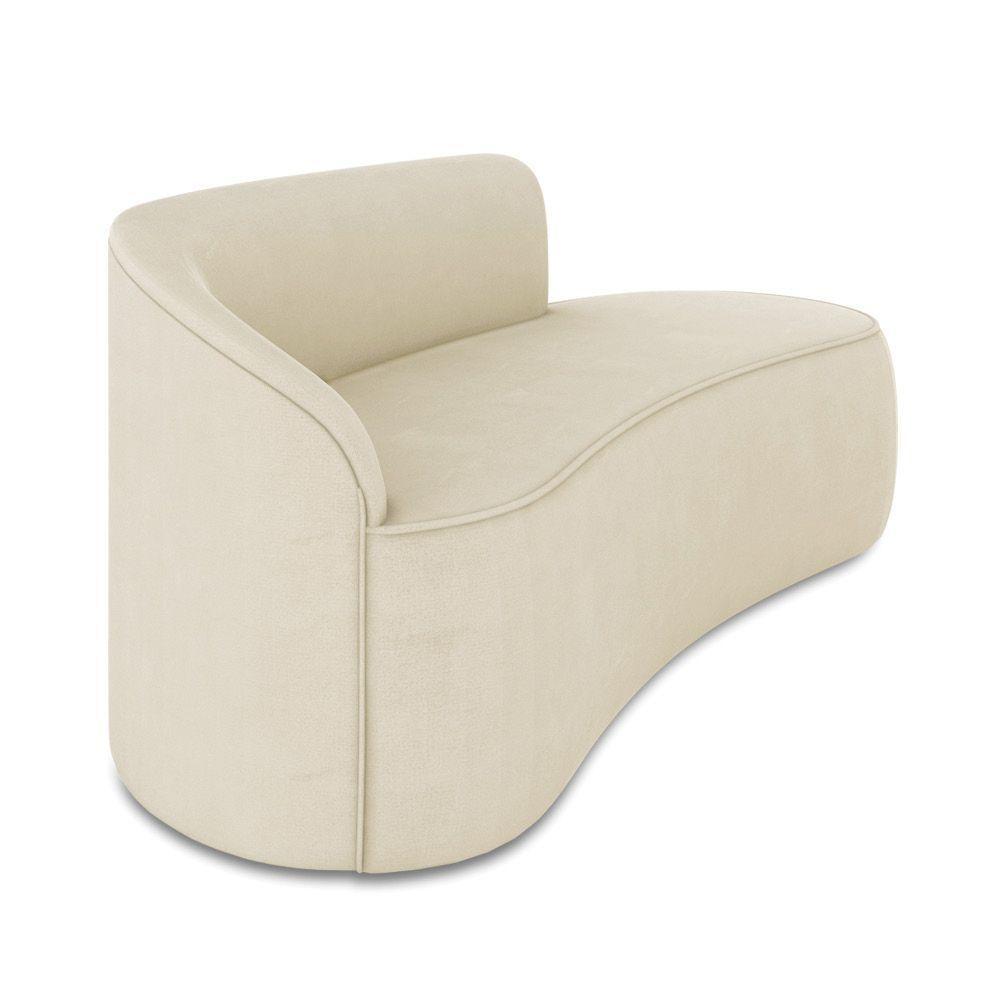 Sofá 3 Lugares Orgânico 180cm Morgan E Poltrona Lua Suede Bege D03 - D'rossi - 7