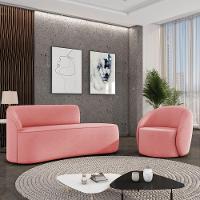 Sofá 3 Lugares Orgânico 180cm Morgan E Poltrona Lua Suede Rosê D03 - D'rossi - 2