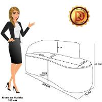 Sofá 3 Lugares Orgânico 180cm Morgan E Poltrona Lua Suede Rosê D03 - D'rossi - 5