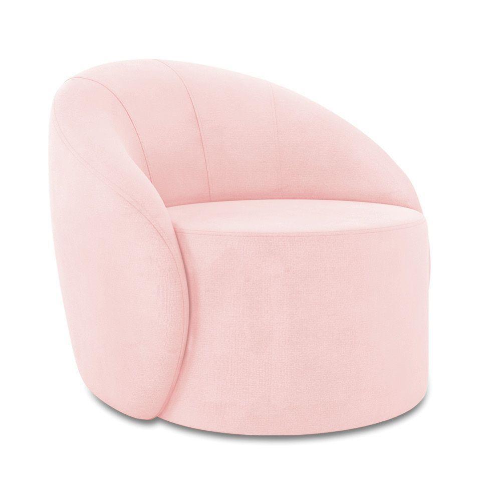 Sofá 3 Lugares Orgânico 180cm Morgan E Poltrona Lua Suede Rosa Bebê D03 - D'rossi - 8