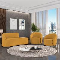 Sofá 3 Lugares Orgânico 180cm Morgan E 2 Poltronaslua Veludo Mostarda D03 - D'rossi - 2