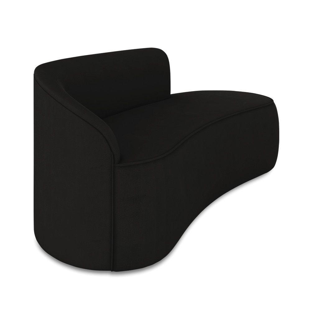 Sofá 3 Lugares Orgânico 180cm Morgan E 2 Poltronas Lua Suede Preto D03 - D'rossi - 7