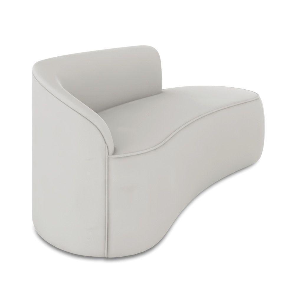 Sofá 3 Lugares Orgânico 180cm Morgan E 2 Poltronaslua Veludo Cinza D03 - D'rossi - 7