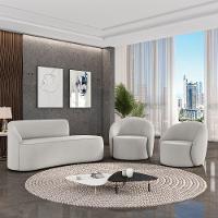 Sofá 3 Lugares Orgânico 180cm Morgan E 2 Poltronaslua Veludo Cinza D03 - D'rossi - 2