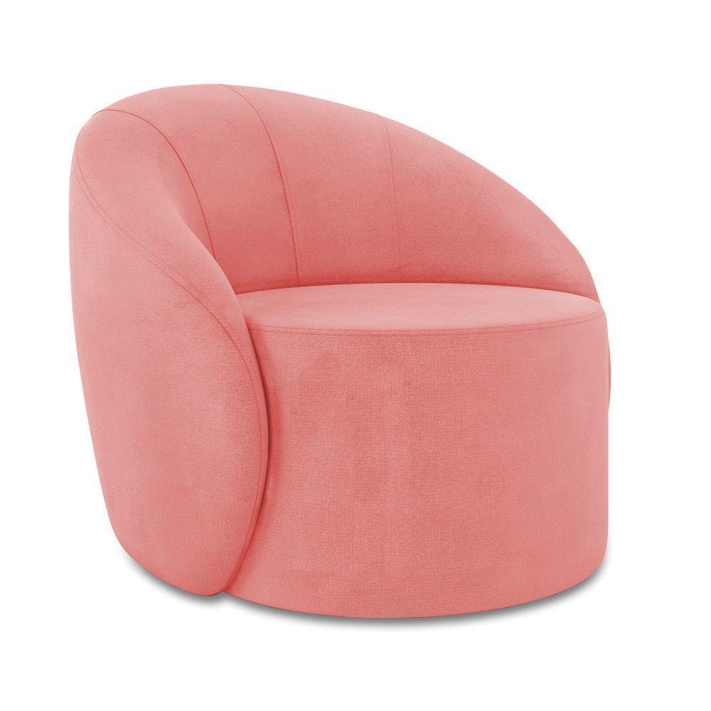 Sofá 3 Lugares Orgânico 180cm Morgan E 2 Poltronas Lua Suede Rosê D03 - D'rossi - 8