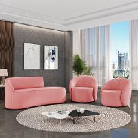 Sofá 3 Lugares Orgânico 180cm Morgan E 2 Poltronas Lua Suede Rosê D03 - D'rossi - 2