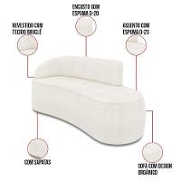 Sofá 3 Lugares Orgânico 180cm Morgan E 2 Poltronas Lua Bouclê Off White D03 - D'rossi - 3