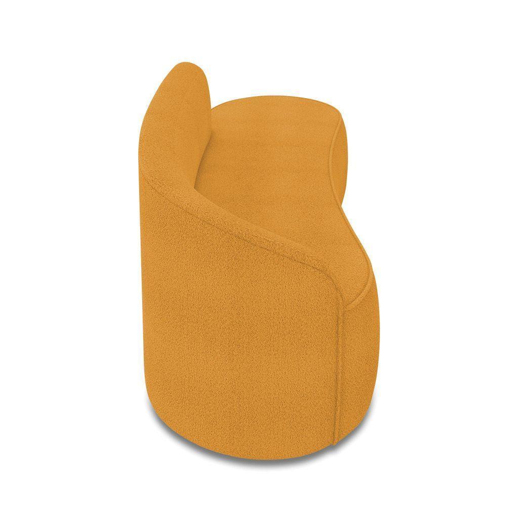 Sofá 3 Lugares Orgânico 180 Cm Morgan Bouclê Mostarda D03 - D'rossi - 7