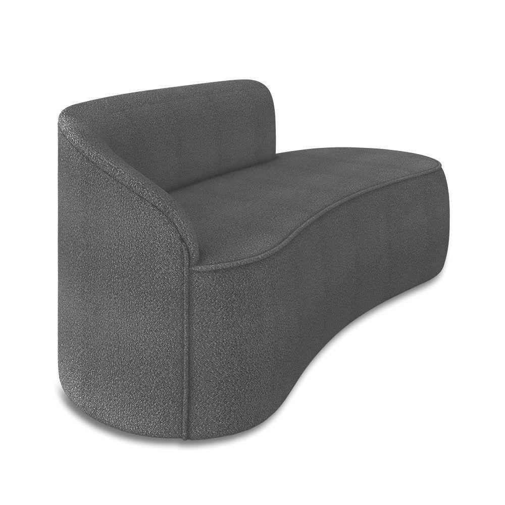 Sofá 3 Lugares Orgânico 180 Cm Morgan Bouclê Grafite D03 - D'rossi - 6