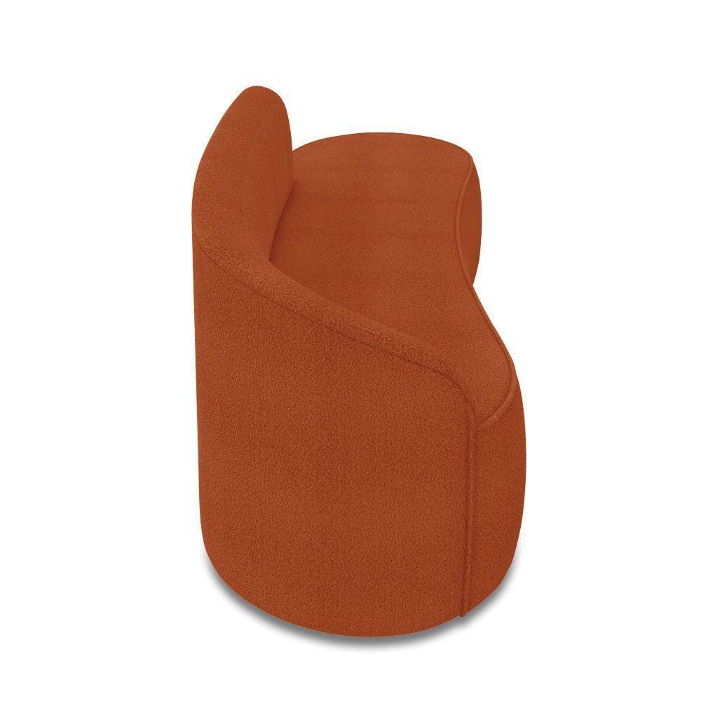 Sofá 3 Lugares Orgânico 180 Cm Morgan Bouclê Terracota D03 - D'rossi - 7