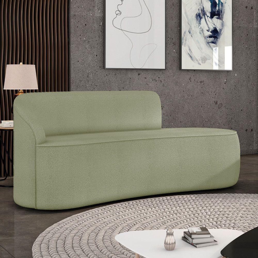 Sofá 3 Lugares Orgânico 180 Cm Morgan Bouclê Pistache D03 - D'rossi - 2