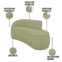 Sofá 3 Lugares Orgânico 180 Cm Morgan Bouclê Pistache D03 - D'rossi - 3