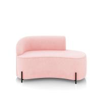 Sofá 2 Lugares Orgânico 140cm Pé Ferro Preto Morgan Suede Rosa Bebê D03 - D'rossi - 5