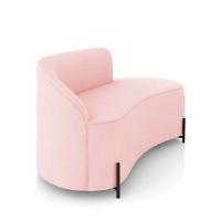 Sofá 2 Lugares Orgânico 140cm Pé Ferro Preto Morgan Suede Rosa Bebê D03 - D'rossi - 6