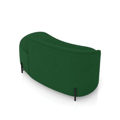 Sofá 2 Lugares Orgânico 140cm Pé Ferro Preto Morgan Suede Verde D03 - D'rossi