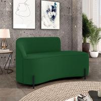 Sofá 2 Lugares Orgânico 140cm Pé Ferro Preto Morgan Suede Verde D03 - D'rossi - 2