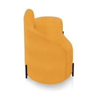 Sofá 2 Lugares Orgânico 140cm Pé Ferro Preto Morgan Bouclê Mostarda D03 - D'rossi - 7