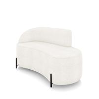 Sofá 2 Lugares Orgânico 140cm Pé Ferro Preto Morgan Bouclê Off White D03 - D'rossi - 1