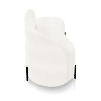 Sofá 2 Lugares Orgânico 140cm Pé Ferro Preto Morgan Bouclê Off White D03 - D'rossi - 7