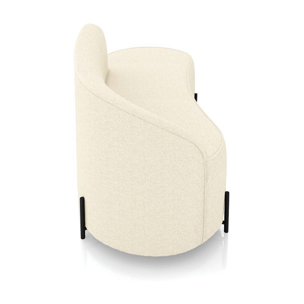 Sofá 2 Lugares Orgânico 140cm Pé Ferro Preto Morgan Linho Bege D03 - D'rossi - 7