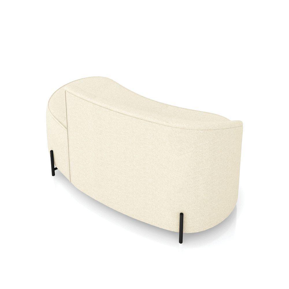 Sofá 2 Lugares Orgânico 140cm Pé Ferro Preto Morgan Linho Bege D03 - D'rossi - 8