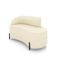 Sofá 2 Lugares Orgânico 140cm Pé Ferro Preto Morgan Linho Bege D03 - D'rossi - 1