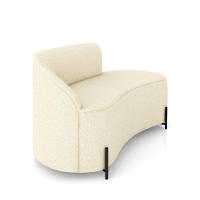 Sofá 2 Lugares Orgânico 140cm Pé Ferro Preto Morgan Linho Bege D03 - D'rossi - 6