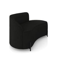 Sofá 2 Lugares Orgânico 140cm Pé Ferro Preto Morgan Suede Preto D03 - D'rossi - 6