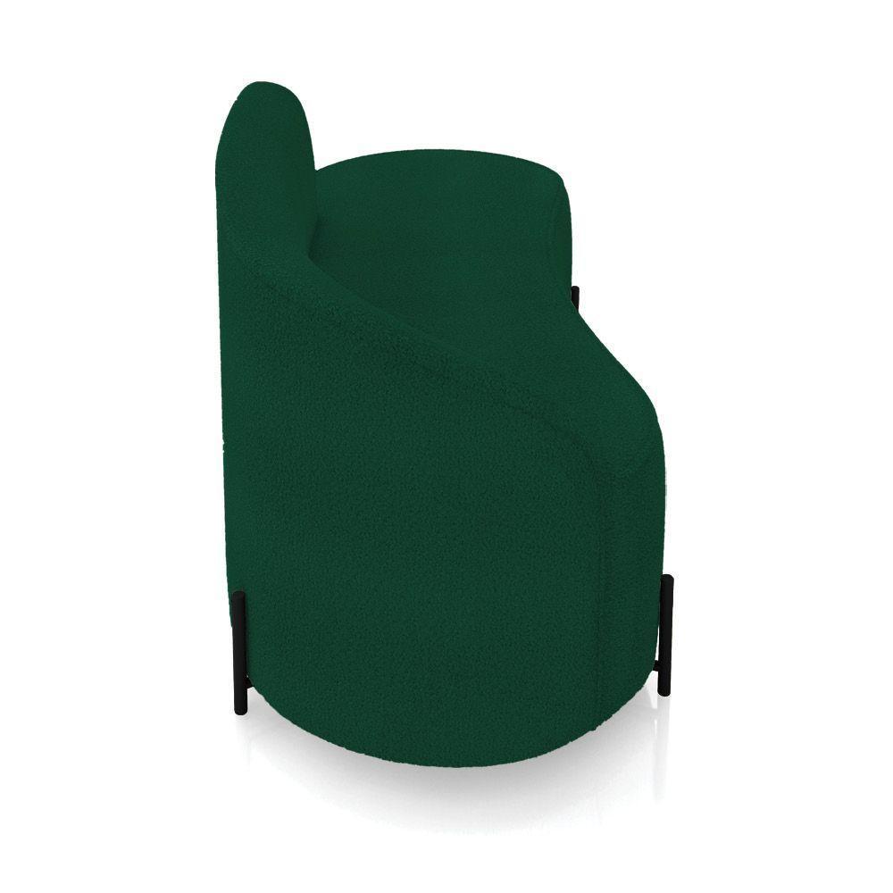 Sofá 2 Lugares Orgânico 140cm Pé Ferro Preto Morgan Bouclê Verde D03 - D'rossi - 7