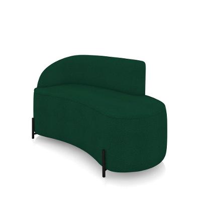 Sofá 2 Lugares Orgânico 140cm Pé Ferro Preto Morgan Bouclê Verde D03 - D'rossi